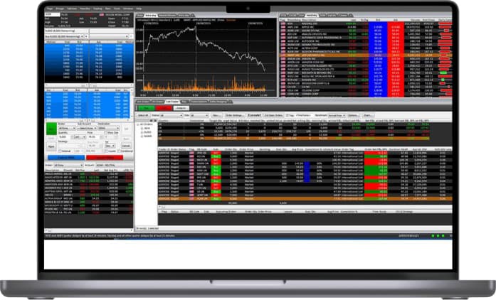 PC monitor showing desktop trading screen